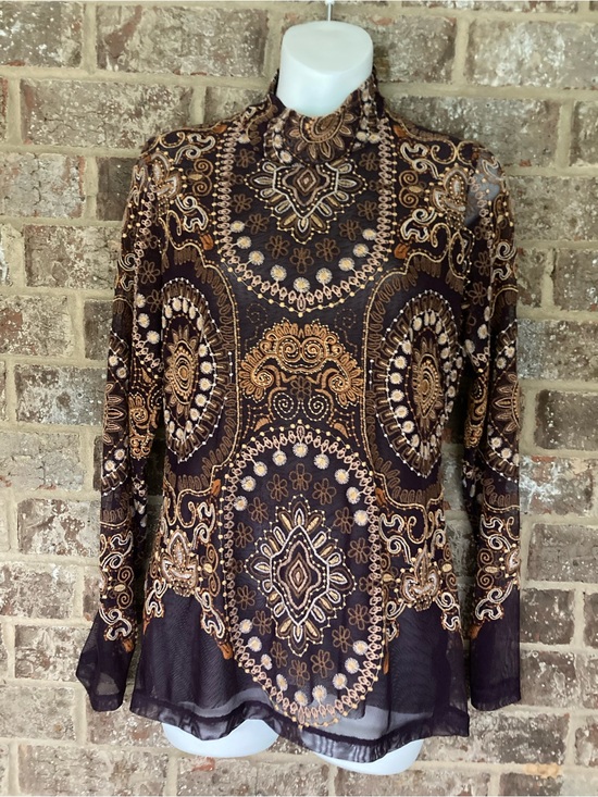 Johnny Was Tops - Johnny Was Jade Loving is easy mesh top size Small